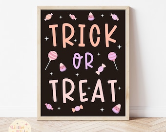 Trick or Treat Print, Trick or Treat Printable, Trick or Treat Sign, Halloween Printable, Halloween Print, Halloween Printable Wall Art