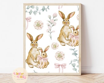 Easter Print, Easter Printable, Easter Printable Wall Art, Easter Bunny Print, Easter Bunny Digital Print, Easter Digital Print