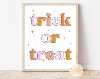 Trick or Treat Print, Trick or Treat Printable, Cute Trick or Treat Print, Cute Halloween Print, Halloween Print, Halloween Printable