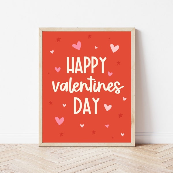 Valentines Day Print, Valentines Day Printable, Happy Valentines Day Printable, Valentines Day Sign, Instant Download, Digital Print