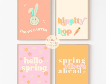 Ostern Print Bundle, druckbare Wandkunst Ostern, druckbare Wandkunst des Frühlings, Frühlingsdrucke, Frühlingsausdrucke, sofortiger Download, Osterschilder