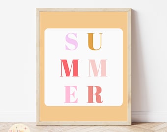 Summer Print, Summer Printable, Summer Digital Print, Summer Decor, Summer Sign, Printable Wall Art, Instant Download, Summer Prints