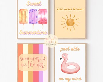 Summer Print Bundle, Summer Printable, Summer Prints, Summer Sign, Summer Decor, Instant Download, Summer Digital Prints, Printable Wall Art