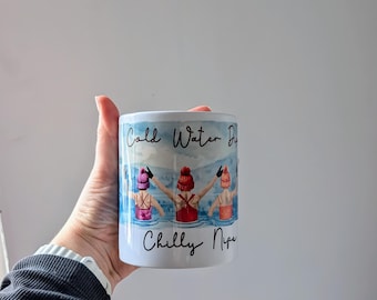 Wild Swimmer Mug: Cold Water Dips, Chilly Nips - 12oz Ceramic