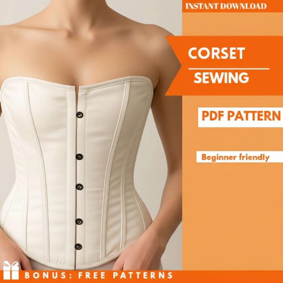 Corset Sewing Pattern PDF – Classic Strapless Bustier Top – Digital ...