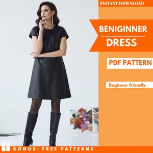 Basic Shift Dress Sewing Pattern PDF – Easy Beginner Style – Instant Download
