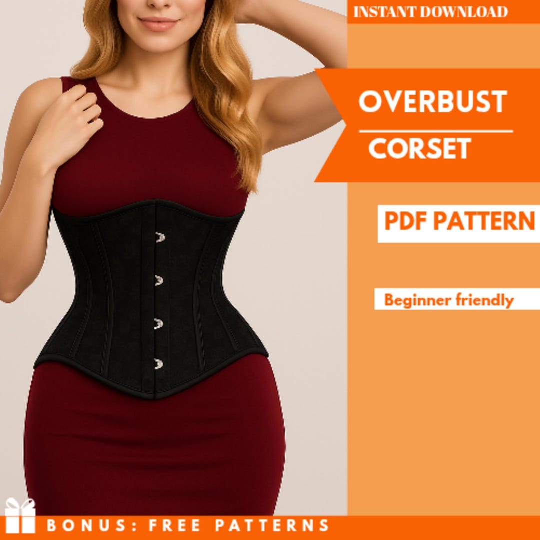 Overbust Corset Sewing Pattern PDF – Classic Fitted Style – Instant ...