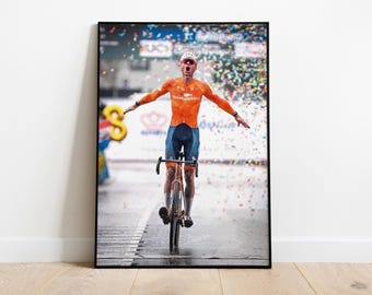 Mathieu van der Poel Cyclocross World Championships Print |  2026 Record 8th Victory | Digital Artwork | Cycling Gift