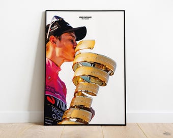 Giro d'Italia 2026 | Jonas Vingegaard Maglia Rosa Print | Grand Tour Treble | Digital Artwork | Cycling Gift