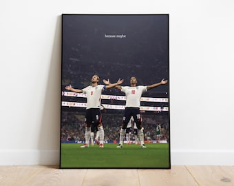 Harry Kane and Jude Bellingham | Because Maybe | Estadio Azteca Celebration Print | World Cup 2026 | Digital Artwork | Football Gift