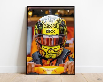 Lando Norris | McLaren F1 Helmet 2024 | Poster Print