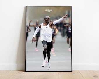 Eliud Kipchoge | Sub-2 Hour Marathon Print | 1h 59m 40s Historic Finish | Digital Artwork | Athletics Gift