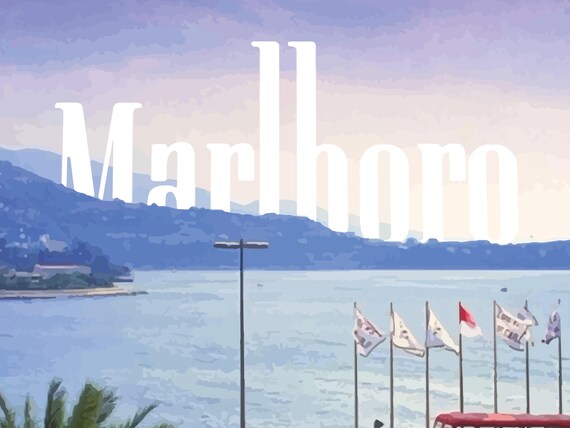 Vintage Monaco Grand Prix F1 Poster | Marlboro Mclaren Vs Ferrari