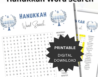 Hanukkah Chanukah Word Search Puzzle: Celebrate the Jewish Festival of Lights with Fun and Learning