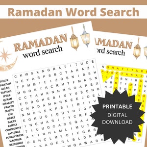 Ramadan Word Search Puzzle: Islamic Activity for Kids & Adults (PDF)