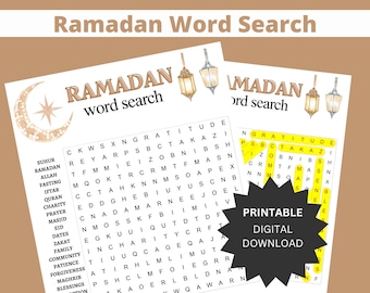 Ramadan Wortsuchrätsel: Islamische Aktivität für Kinder & Erwachsene (PDF)