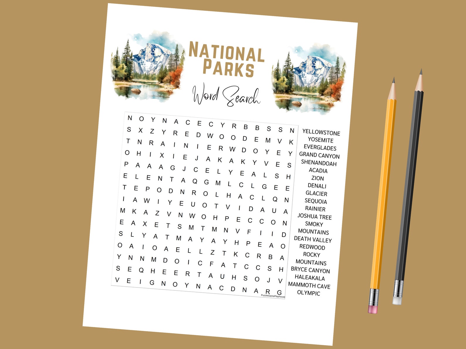 National Parks Word Search Puzzle - A Fun Educational Game for Nature ...