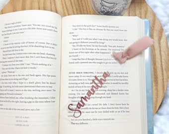 Handmade Acrylic Personalized Name Bookmark: Gift for Book Lover