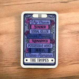 The Dark Romance Tropes Tarot pegatina diario/calcomanía/papelería/latop/kindle/e-reader/troquelado/regalo adicto a la papelería/gusano de libro/