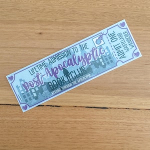 Post Apocalyptic Book Club Bookmark: Dystopian Reader Gift
