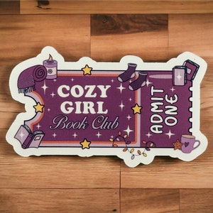 Cozy Girl Book Club Ticket Sticker, Journaling|Aufkleber|Schreibwaren|Latop|Kindle|E-Reader|stanzen|Schreibwaren Geschenk|Selbstpflege|Buchwurm
