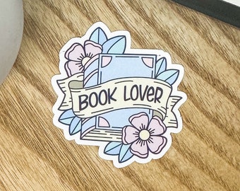 Floral Book Lover Sticker: Pastel Bookish Decal