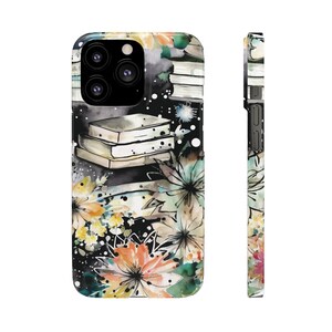Floral Books Watercolor Phone Case: Impact-Resistant Polycarbonate image 2