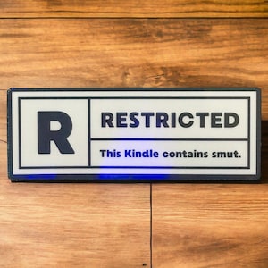 Pegatina de advertencia sobre contenido obsceno restringido para Kindle - Calcomanía para lectores electrónicos