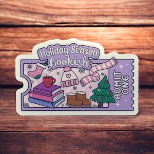 Holiday Season Bookish Gib One Ticket Sticker | kindle sticker | Kobo | Dekor | Festtage | Weihnachtsmann | Schneemann | Lektüre | Weihnachten