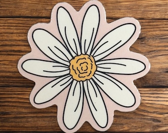 Cute Pink Daisy Sticker | Bookish | Reading | Romance | Bookish merch | kindle sticker | smut | laptop sticker | floral | decal | flower