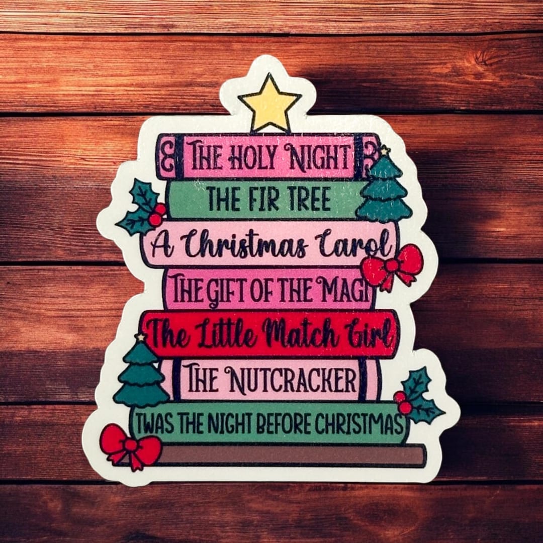 Christmas Classics Bookstack Sticker: Festive Reader Decor - Etsy
