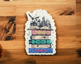 Wizarding School Spell Books sticker |journaling|decal|latop|kindle|e-reader|die cut|stationery addict gift|self care|book worm|reader