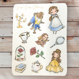 Fairytale planner stickers | journaling | bell | bullet journal | gifts for her | bujo | scrapbooking | beauty | beast | princess | curse