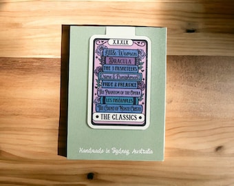 The Classics Tarot Magnetic Bookmark / bibliófilo / regalo de lector / amante de los libros / accesorio / librero / ratón de biblioteca / smutok / lectura