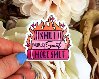 Smut Books Stack Sticker: Bookish Kindle Reader Decal