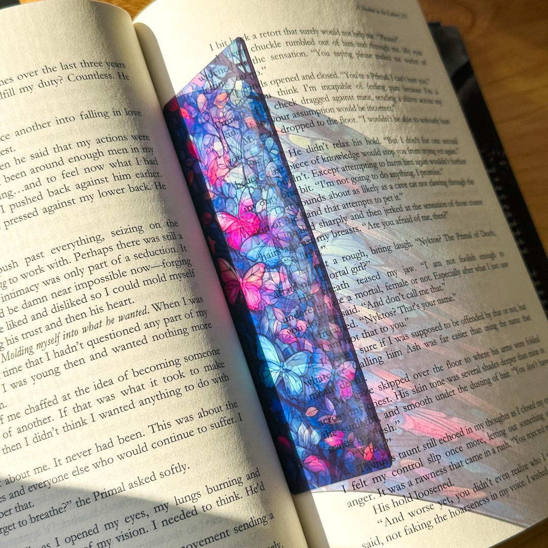 Transparent Stained Glass Window Bookmark - Butterflies - Etsy