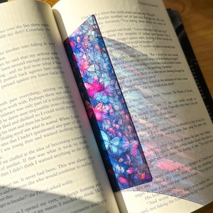 Transparent Stained Glass Window Bookmark - Butterflies
