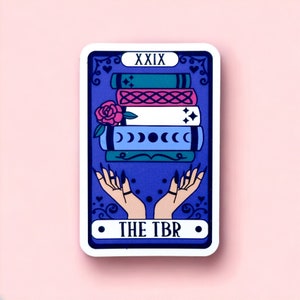 The TBR Tarot sticker |journaling|decal|stationery|latop|kindle|e-reader|die cut|stationery addict gift|self care|book worm|reader gift