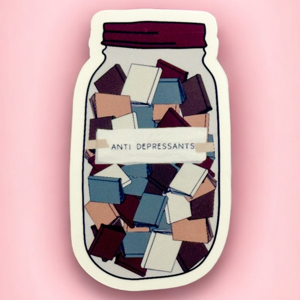 Book Antidepressants sticker | self care | Kindle Sticker | iPad Sticker | vinyl | decal | gratitude | bullet journal | mental health