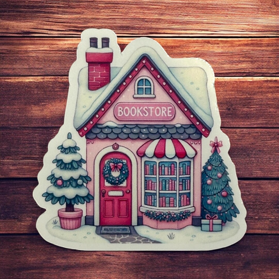 Christmas Bookstore Sticker: Festive Holiday Decor - Etsy
