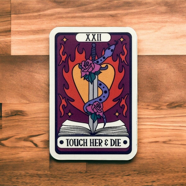 Pegatina de la carta del Tarot "Tócala y muere": Calcomanía para lector electrónico