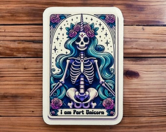 I am Part Unicorn Tarot Sticker: Handmade Die Cut Vinyl Decal