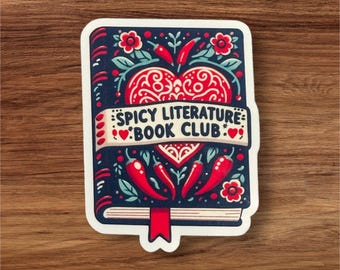 Spicy Literature Book Club Sticker: Bücherwurm Geschenk