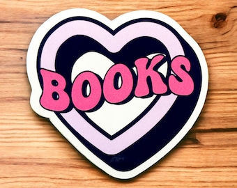 Books Heart Vinyl Sticker: Bookish Gift for Readers