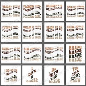 Bridesmaids SVG/PNG pack(24) | Bridesmaid graphics | For her wedding T-shirts | Bachelorette Party svg | Bridal Shower | Wedding svg