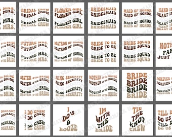 Bridesmaids SVG/PNG pack(24) | Bridesmaid graphics | For her wedding T-shirts | Bachelorette Party svg | Bridal Shower | Wedding svg