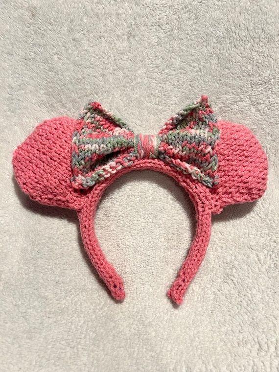 Custom Disney Minnie Mouse Ears Knitted Headband Ivory Knitted Handmade Mouse Ears / Fall Mickey Ears - Etsy main image 3