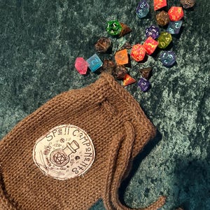 DND Drawstring Dice Bag - Dungeons and Dragons Spell Components Bag
