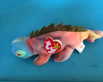 IGGY the IGUANA Beanie Baby, Rare with Production, Color and Tag Errors 1997