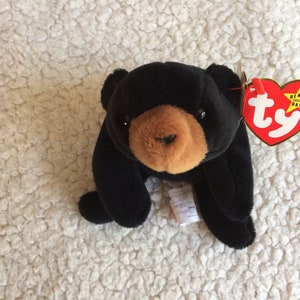 BLACKIE the Bear Beanie Baby, SEHR SELTEN mit mehreren Tag-Fehlern (13), P.V.C. Kügelchen